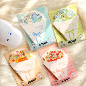 Blocchetti di post-it dei Moomin - Design con bouquet di fiori - 30 fogli