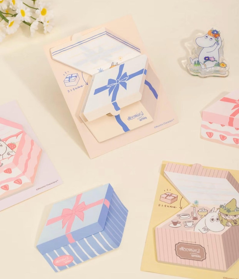Moomin Sticky Notes | Foldable Gift Box Design | Gift Message Surprise | Bullet Journal, Stationery, Scrapbook, Memo Pads image 2