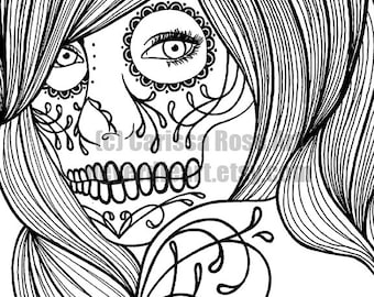 digital download print your own coloring book outline page