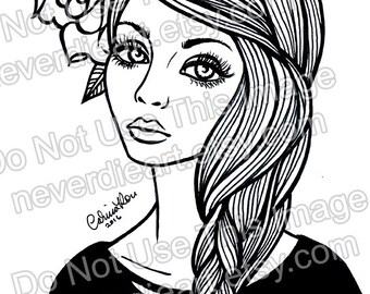 digital download print your own coloring book outline page