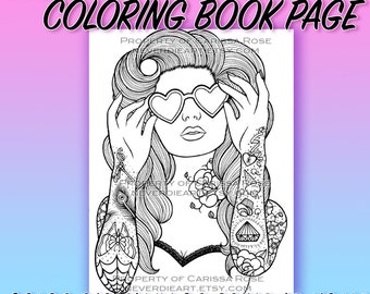 Digitaler Download Druck deine eigene Malbuch Umriss Seite - Sweet Heart by Carissa Rose