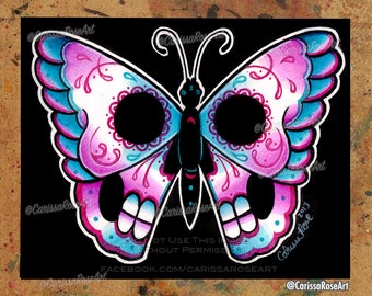 Day of the Dead Butterfly | Limited Edition | Art Print | 5x7, 8x10, or 10.5x13.8 inch