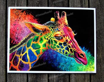 カラフルなキリンの手描き絵画 il_340x270.6515863729_l4ri.jpg