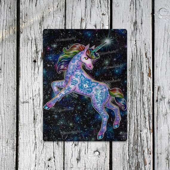 Art Print | Tattooed Unicorn | Poster | Tapestry | Metal Print