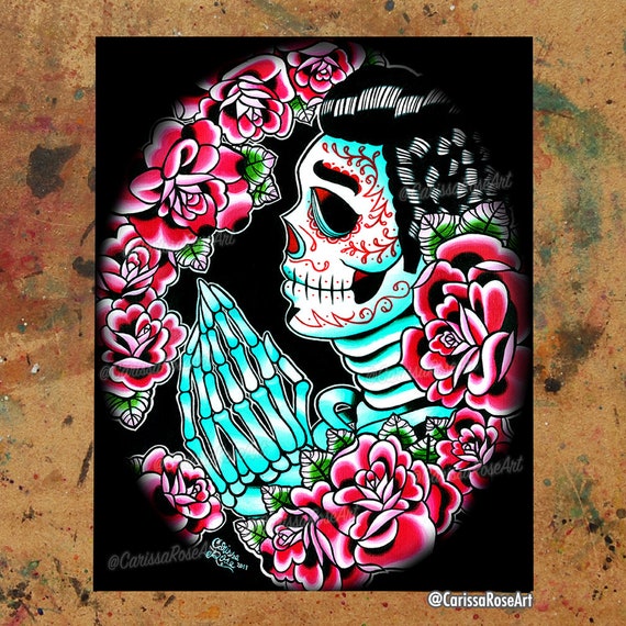 Art Print Dia De Los Muertos II Tattoo Art Sugar Skull Man - Etsy