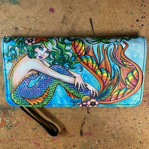 Women's Clutch Purse Wallet Wristlet | Mermaid by Carissa Rose | Rockabilly Pop Art Mermaid Fantasy Pin Up Girl