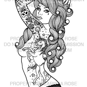 Digital Download Print Your Own Coloring Book Outline Page Shock Tart by Carissa Rose image 2