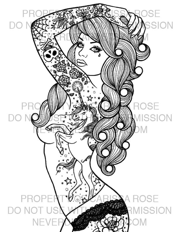 Princess With Tattoo Coloring Book 40 Amazing and Sexy  Etsy Australia