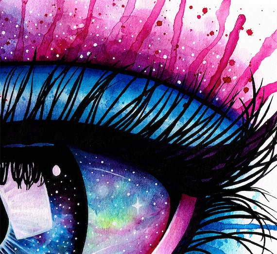 Art Print Eye IV Colorful Painting Pop Art Galaxy Pretty Fashion