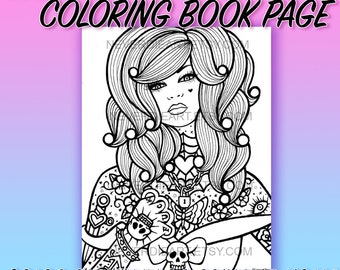 Digital Download Print Your Own Coloring Book Outline Page - Hard Candy 4 by Carissa Rose