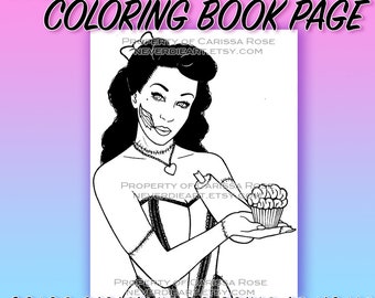 Digital Download Print Your Own Coloring Book Outline Page - Zombie Doll 9 by Carissa Rose