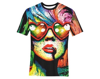 Electric Wasteland | Unisex Adult T-Shirt | S M L XL XXL | Edgy Alternative Punk Rock Rainbow Heart Girl Sublimation Top for Men or Women