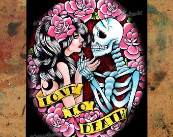 Love to Death | Poster | Tapestry | Metal Print | Lowbrow