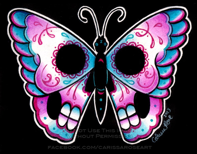 Day of the Dead Butterfly Limited Edition Art Print Etsy