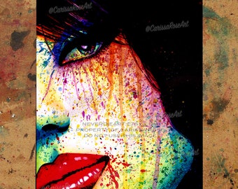 Art Print | As the Dust Settles | Poster | Colorful Edgy Rainbow Pop Art Alternative Girl | 5x7, 8x10, 10.5x13.8, or 11x17 in