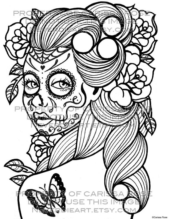 Day of the Dead Tattoo Flash Digital Download Print Your Own - Etsy Day of the Dead Tattoo Flash Digital Download Print Your Own - Etsy