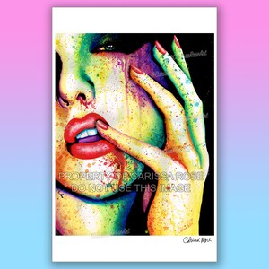 Art Print Welcome to the Masquerade Colorful Pop Art Edgy High Fashion Rainbow Woman 5x7, 8x10, 10.5x13.8, or 11x17 inch 11x17 inches