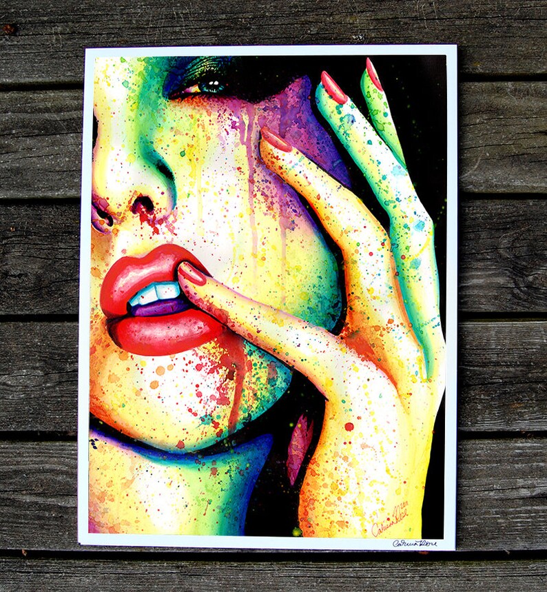 Art Print Welcome to the Masquerade Colorful Pop Art Edgy High Fashion Rainbow Woman 5x7, 8x10, 10.5x13.8, or 11x17 inch 18x24 inches