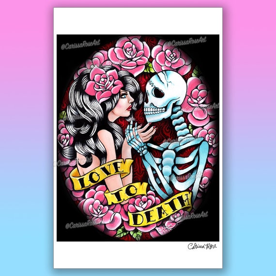 Love to Death | Poster | Tapestry | Metal Print | Lowbrow