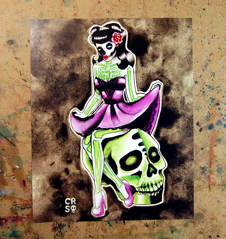 Tattoo style pinup zombie, tim burton themed, cartoonified, artistic  drawing, anime style on Craiyon, image size:954x1008