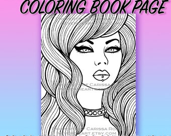 Digital Download Print Your Own Coloring Book Outline Page - Hard Candy 2 by Carissa Rose