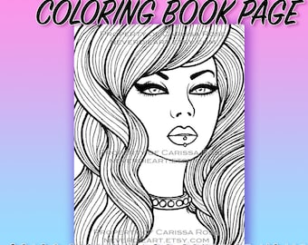 Digital Download Print Your Own Coloring Book Outline Page - Hard Candy 2 by Carissa Rose