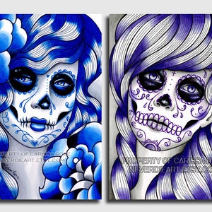 Set of SIX Signed Art Prints Spectrum Series 5x7, 8x10, or apprx. 11x14 Prints Rainbow Day of the Dead Sugar Skulls image 5