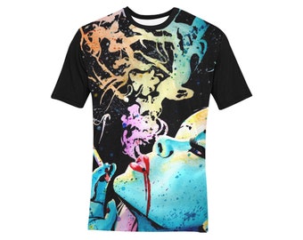Dismantle Me | Unisex Adult T-Shirt | S M L XL XXL | Lowbrow Edgy Colorful Smoking Girl Sublimation Top for Men or Women