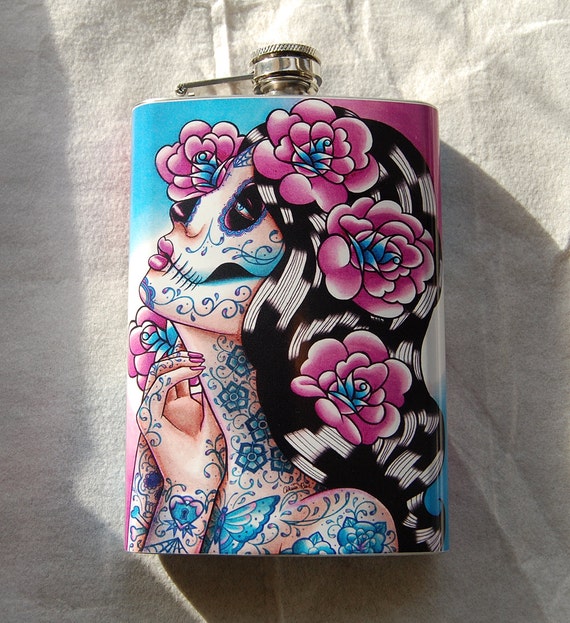 8oz Skull Branding Stainless Steel Flask 8oz Skull Branding Stainless Steel Flask