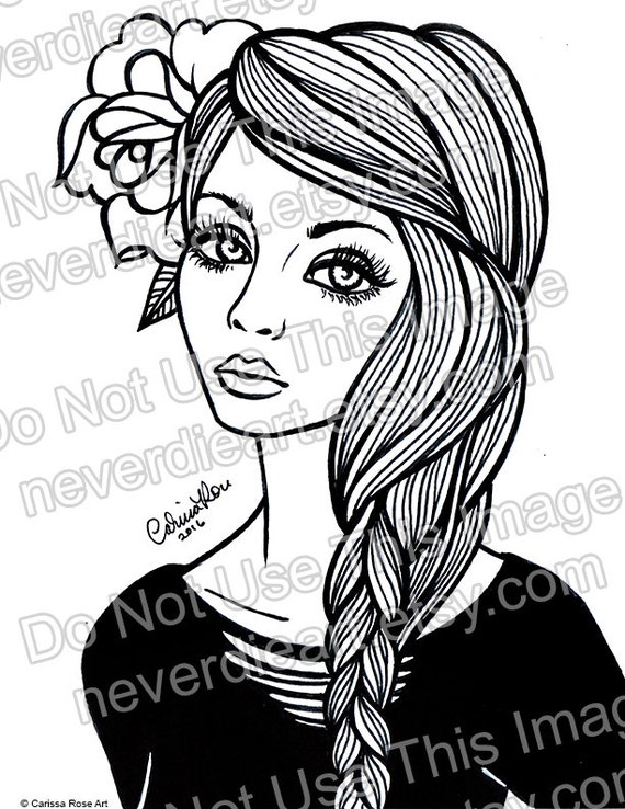 Easy Pin Up Girl Coloring Pages