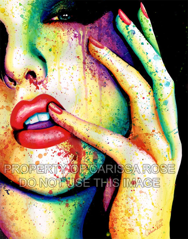 Art Print Welcome to the Masquerade Colorful Pop Art Edgy High Fashion Rainbow Woman 5x7, 8x10, 10.5x13.8, or 11x17 inch image 2