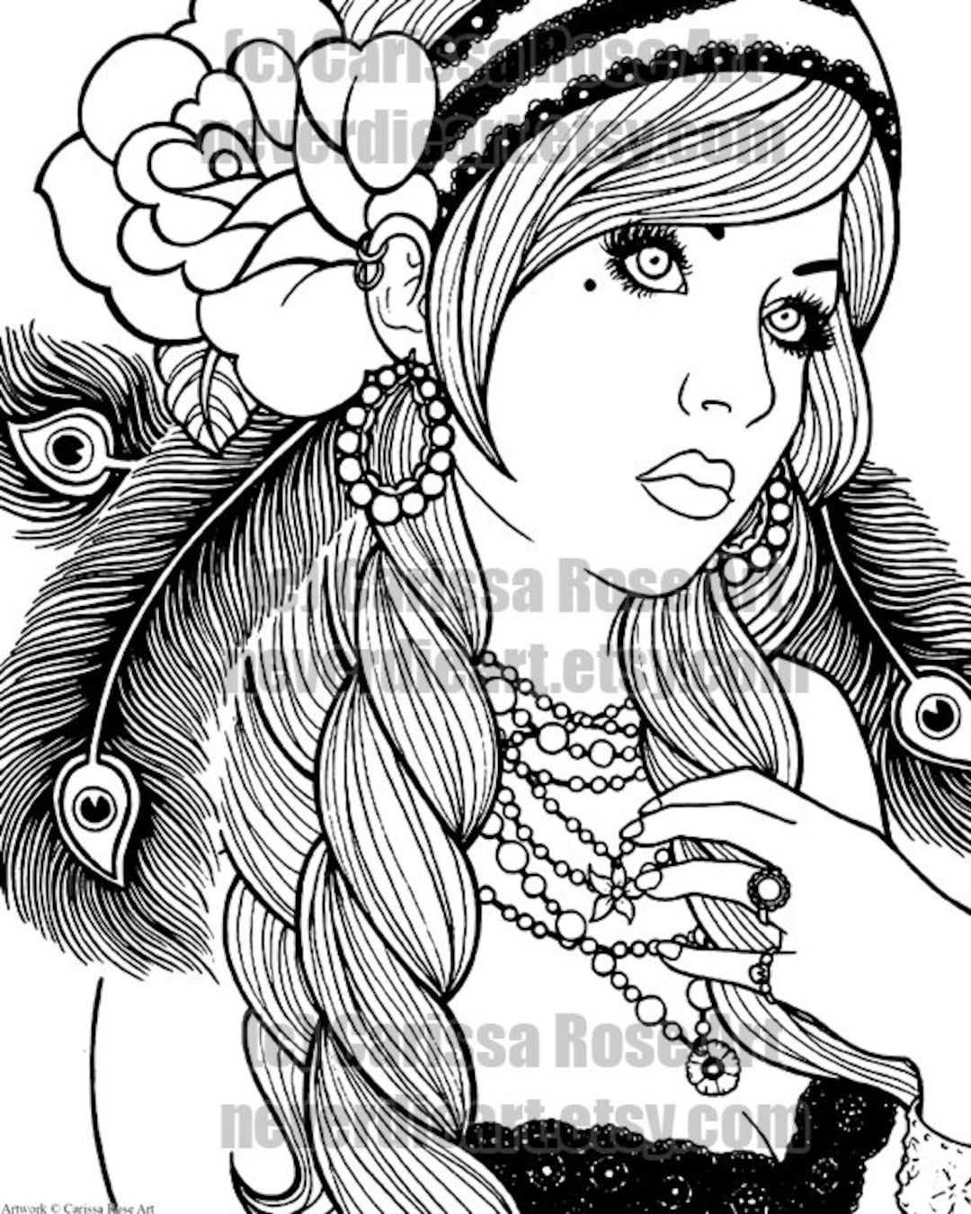 digital-download-print-your-own-coloring-book-outline-page-etsy