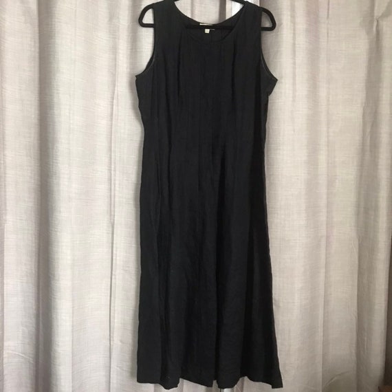 Choices Black Linen Tailored Flowing Maxi Dress M-