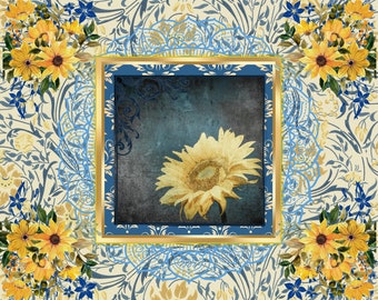 Canvas Print "Sunflower Blue"