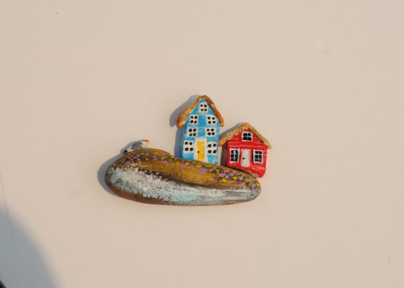 Bois Flotté Maisons Mouette Broche - 