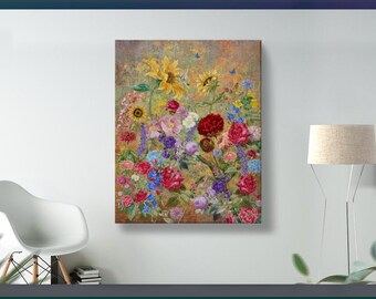 Canvas print "Floral Nostalgia" Portrait