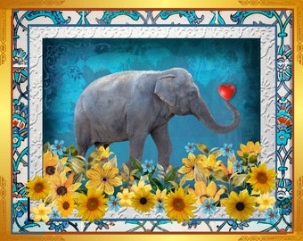 Canvas Print "For Love of the Elephant"