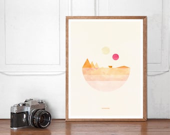 Tatooine, Star Wars Wall art Printable, Start Wars Poster, Nursery Decor, Superhero Bedroom, Instant Download