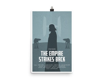 Star Wars Empire Strikes Back Minimalist Poster, Star Wars Wall Art, Start Wars Poster, Nursery Decor, Poster Print