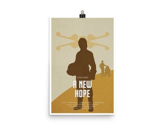 Star Wars A New Hope Minimalist Poster, Star Wars Wall Art, Start Wars Poster, Nursery Decor, Poster Print