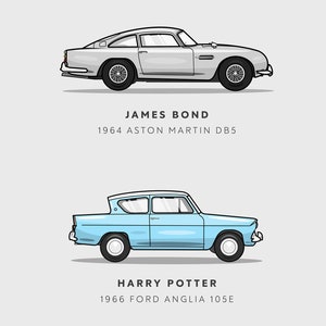 21 Famous Movie Cars, Wall art Printable, Movie Car Poster, Nursery Decor, Car Bedroom, Instant Download image 3