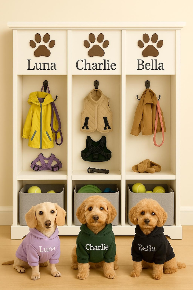 3 Unit Personalized Dog Cubbies - Etsy
