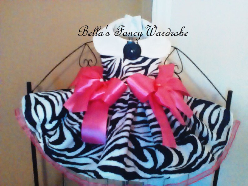 Zebra Print Dog Dress Dog Clothes Black and White Dog Dress Animal Print Dog Dress Dog Dress