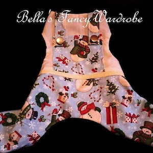 Dog Jumper, Snowman Romper, Dog romper, Dog pants, Boy dog clothes, dog clothes, Dog overallls, Dog onesie, Dog outfit