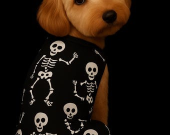Skeleton Dog Costume, Black Dog Romper