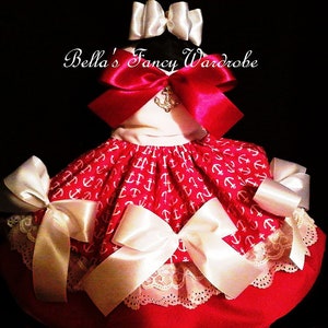 Dark Pink & White Dog Dress, Anchor Dog Dress, Pink Dog Dress, Dog Clothes, Fancy Dog Dress