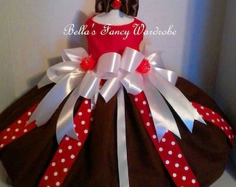 Chocolate Cherry Pom Pom Dog Dress: Valentine's Day Outfit