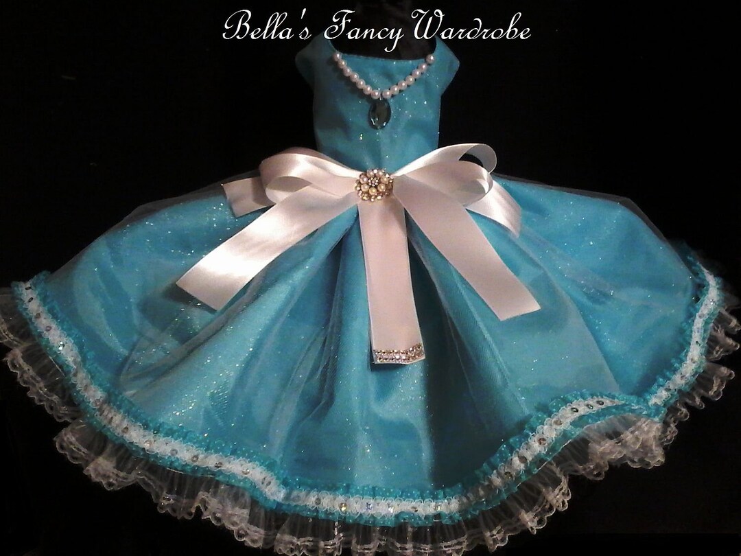 Aqua Blue Dog Dress, Dog Dress, Dog Apparel, Blue Dog Dress, Dog