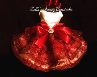 Burgundy Dog Dress: Formal Wedding & Holiday Pet Attire