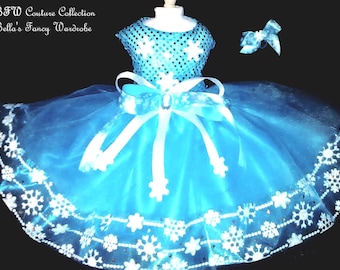 Christmas Frozen on Blue Ice Dog Dress